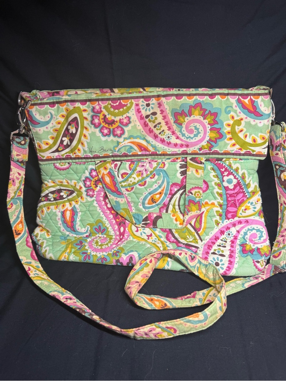 Vera Bradley Tutti Frutti Paisley Organizer Crossbody Messenger Bag
